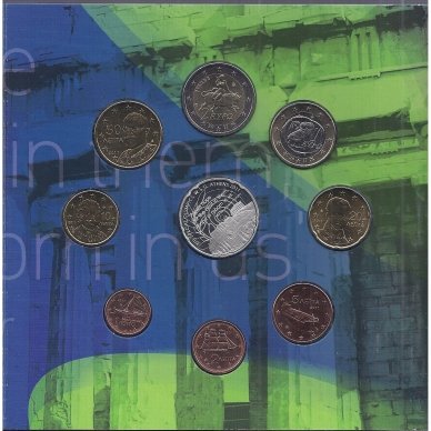GREECE 2011 OFFICIAL EURO BANK MINT SET WITH A SILVER 10 EURO COINS ACROPOLIS 1