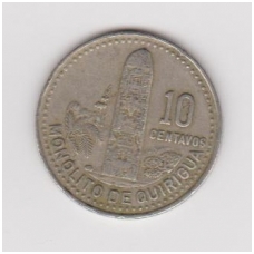 GUATEMALA 10 CENTAVOS 1988 KM # 277.5 VF