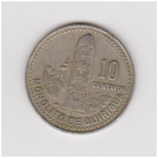 GUATEMALA 10 CENTAVOS 1989 KM # 277.5 VF