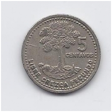 GUATEMALA 5 CENTAVOS 1992 KM # 276.4 VF