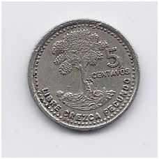 GUATEMALA 5 CENTAVOS 1993 KM # 276.4 VF