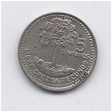 GUATEMALA 5 CENTAVOS 1996 KM # 276.4 VF