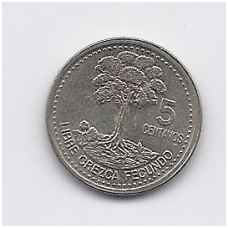 GUATEMALA 5 CENTAVOS 1998 KM # 276.4 XF