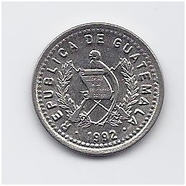 GUATEMALA 5 CENTAVOS 1992 KM # 276.4 XF 1