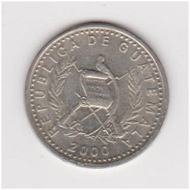 GVATEMALA 10 CENTAVOS 2000 KM # 277.6 VF 1