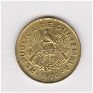 GUATEMALA 1 CENTAVO 1970 KM # 265 XF 1