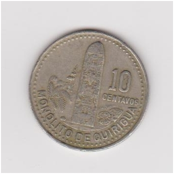 GVATEMALA 10 CENTAVOS 1993 KM # 277.5 VF