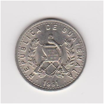 GVATEMALA 10 CENTAVOS 1991 KM # 277.5 XF 1