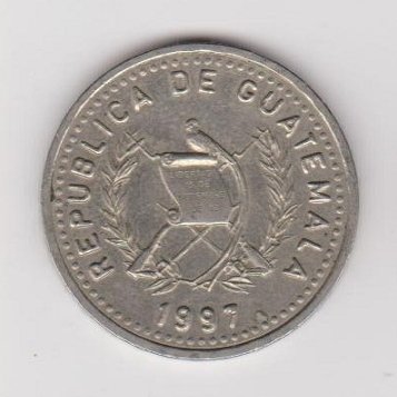 GUATEMALA 25 CENTAVOS 1997 KM # 278.6 VF 1