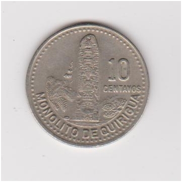 GVATEMALA 10 CENTAVOS 1990 KM # 277.5 XF