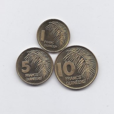 GUINEA 1985 3 COINS SET