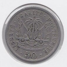 HAITIS 50 CENTIMES 1908 KM # 56 F/VF
