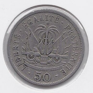 HAITI 50 CENTIMES 1908 KM # 56 F/VF