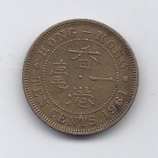 HONG KONG 10 CENTS 1961 KM # 28.1 VF
