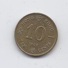 HONKONGAS 10 CENTS 1983 KM # 49 VF
