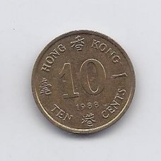 HONKONGAS 10 CENTS 1988 KM # 55 XF
