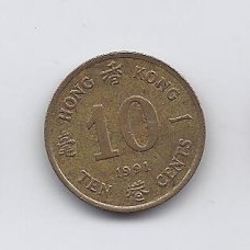 HONKONGAS 10 CENTS 1991 KM # 55 XF