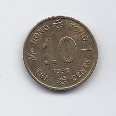 HONKONGAS 10 CENTS 1992 KM # 55 XF