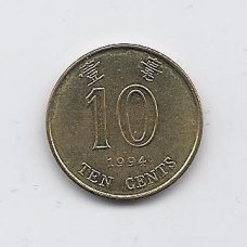 HONKONGAS 10 CENTS 1994 KM # 66 XF