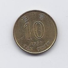 HONKONGAS 10 CENTS 1998 KM # 66 XF