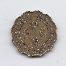 HONKONGAS 20 CENTS 1979 KM # 36 VF