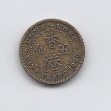 HONG KONG 5 CENTS 1950 KM # 26 VF
