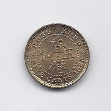 HONG KONG 5 CENTS 1965 KM # 29.1 XF