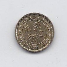 HONG KONG 5 CENTS 1967 KM # 29.1 XF