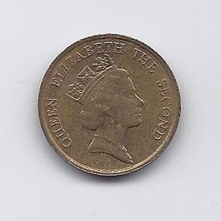 HONKONGAS 10 CENTS 1987 KM # 55 VF/XF 1