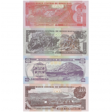 HONDŪRAS 1-2-5-10 LEMPIRAS 2014 - 2016 UNC ( 4 banknotai ) 1