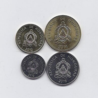 HONDŪRAS 2012 - 2016 m. 4 monetų rinkinys 1