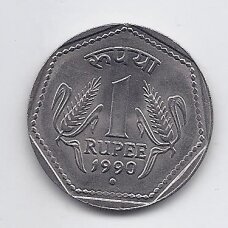 INDIA 1 RUPEE 1990 KM # 79 XF