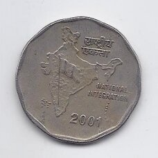 INDIA 2 RUPEE 2001 KM # 121 VF