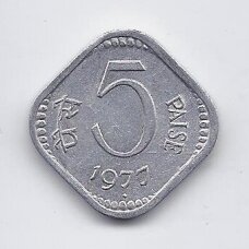 INDIA 5 PAISE 1977 KM # 18 VF/XF