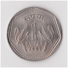 INDIA 1 RUPEE 1987 KM # 79 XF