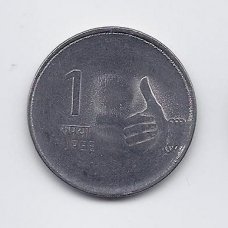 INDIA 1 RUPEE 2010 KM # 331 VF