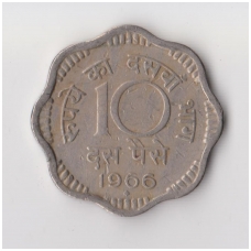 INDIA 10 PAISE 1966 KM # 25 VF
