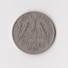 INDIA 1/4 RUPEE 1951 KM # 5.1 VF INDIA 1/4 RUPEE 1951 KM # 5.1 VF