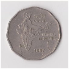 INDIA 2 RUPEE 1997 KM # 121 VF