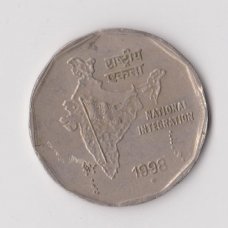 INDIA 2 RUPEE 1998 KM # 121 VF