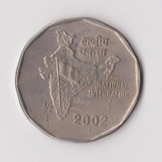 INDIA 2 RUPEE 2002 KM # 121 VF