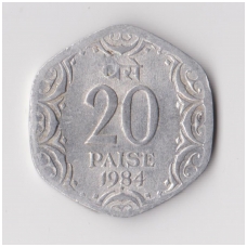 INDIA 20 PAISE 1984 KM # 44 XF