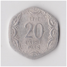 INDIA 20 PAISE 1988 KM # 44 VF