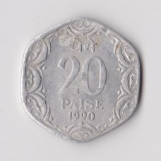 INDIA 20 PAISE 1990 KM # 44 VF/XF