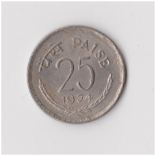 INDIA 25 PAISE 1974 KM # 49 VF