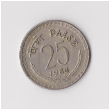 INDIA 25 PAISE 1984 KM # 49 VF