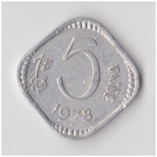 INDIA 5 PAISE 1978 KM # 18 XF/AU