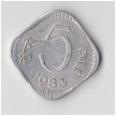 INDIA 5 PAISE 1983 KM # 18 VF/XF