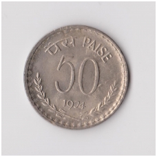 INDIA 50 PAISE 1974 KM # 63 VF