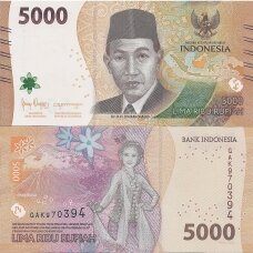 INDONEZIJA 5000 RUPIAH 2022 P # 164 UNC